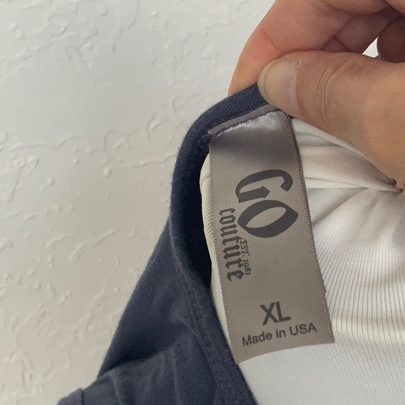 Go Couture Grey White Stripe Maxi Dress Long Empire Stretch Boho Beach - Picture 8 of 8